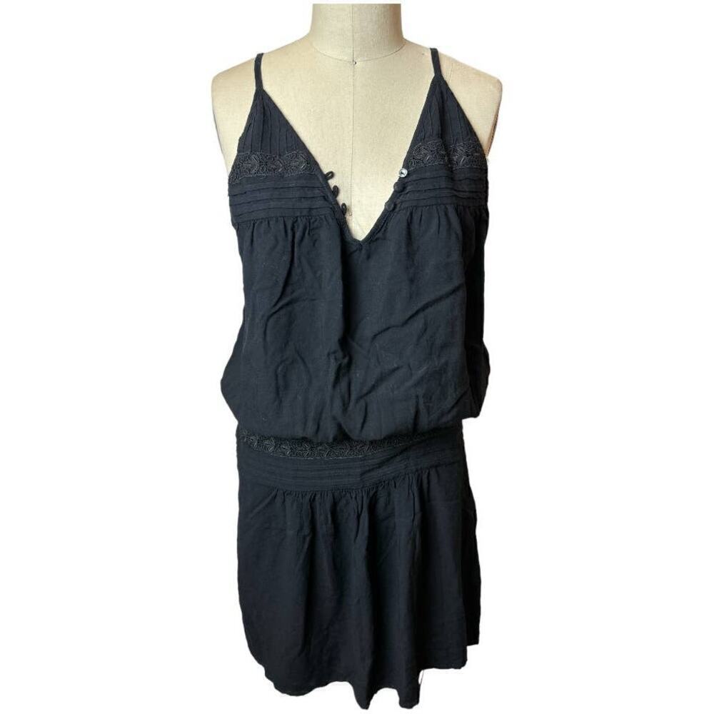 Philippe Le Bac Black Sleeveless Blouson Lounge Beach Dress Women's Size M/L